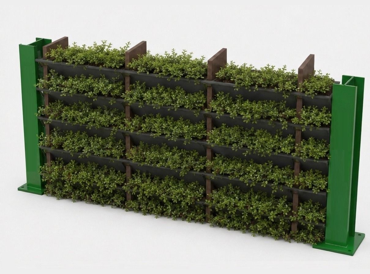 Pantalla PANACOR VG-PR rellena y plantada en todos los niveles